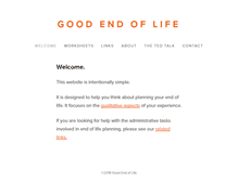 Tablet Screenshot of goodendoflife.com